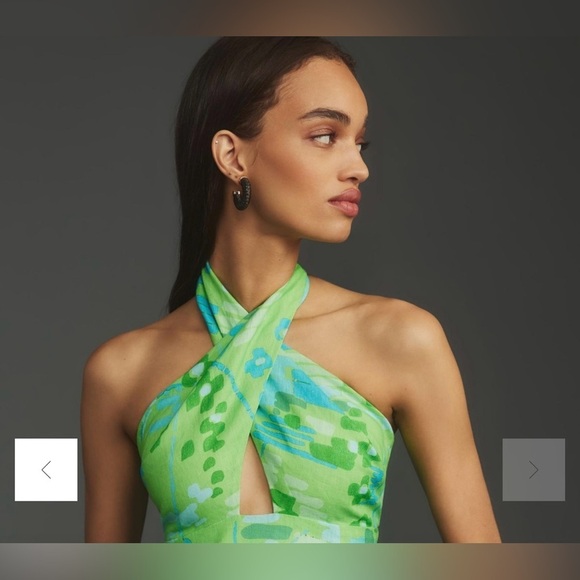 RHODE Paolo Linen Midi Dress - Picture 4 of 10